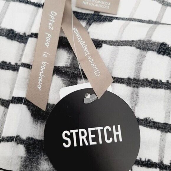 PENNINGTONS | Cold Shoulder Light Checkered Top B&W Sz 3X - Picture 8 of 9